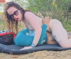 fluffy wanton about a sexy body cuckolding outdoor