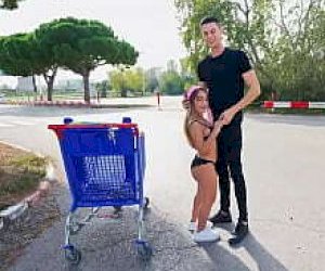 hot chick with dark hair takes a visitor like an amazon